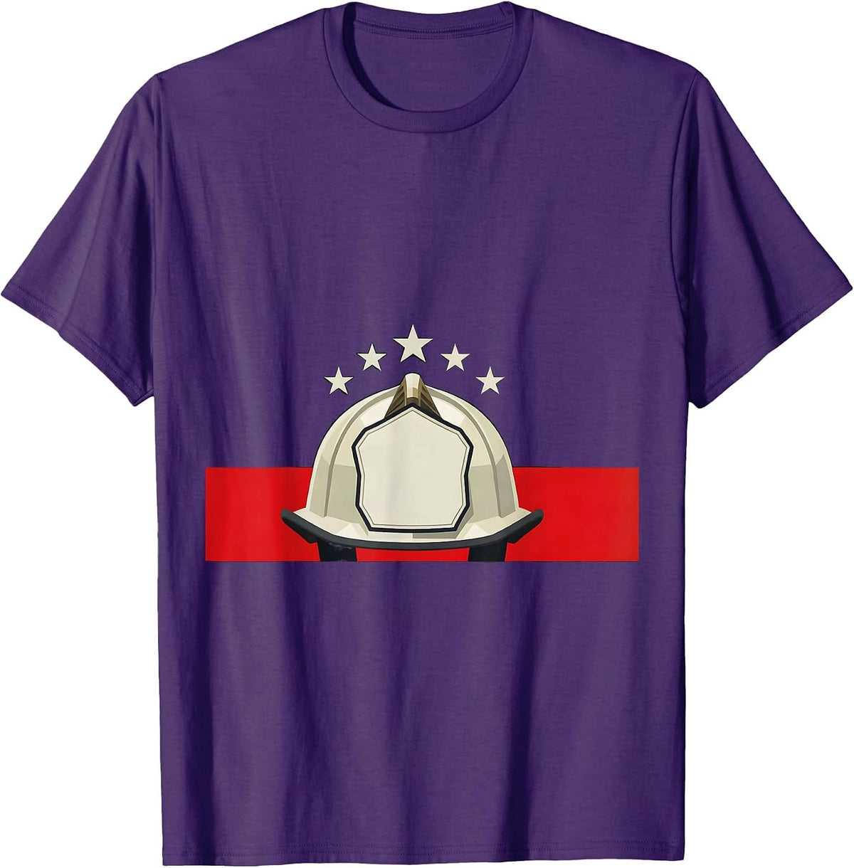 Geometric Firefighter Helmet Fire Service Pride Tribute T-Shirt - Purple