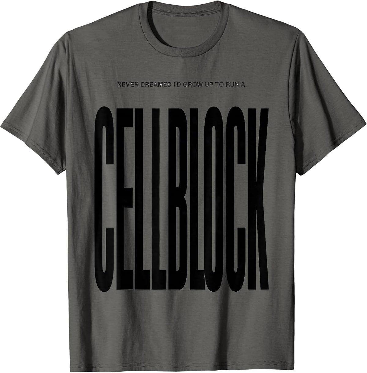 Never Dreamed I'd Grow Up To Run A Cellblock Funny T-Shirt - Asphalt Grey