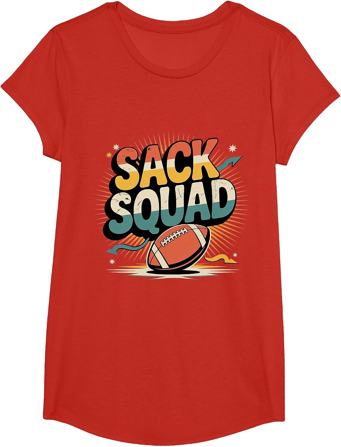Sack Squad Defensive Football Lineman Team ||- T-Shirt - Girls Red