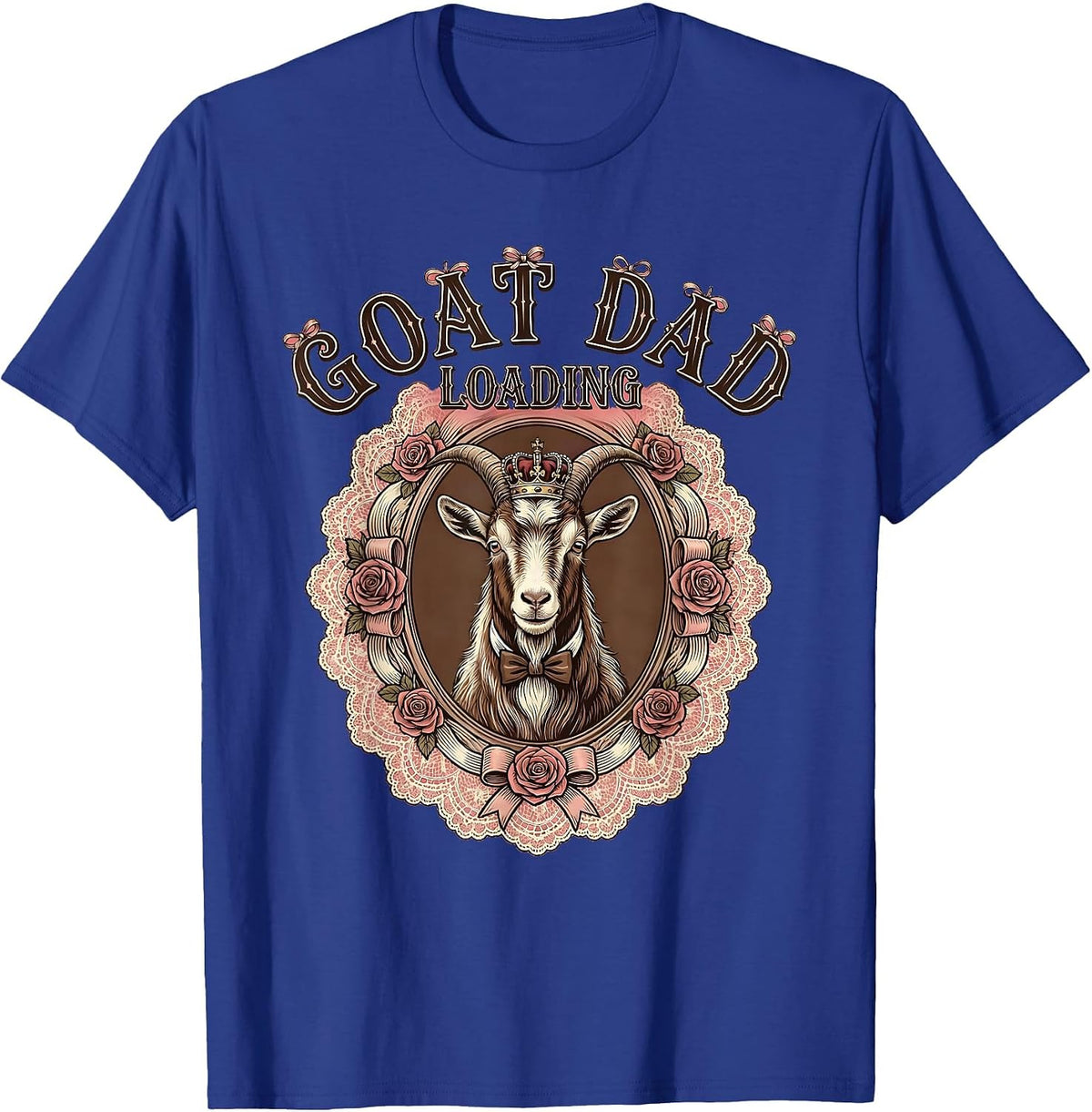 Men's Goat Dad Loading Funny Goat Parent Design T-Shirt - Royal Blue
