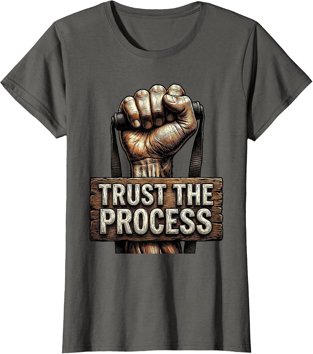 Women's Trust the Process Physical Therapy Design T-Shirt - Asphalt Grey