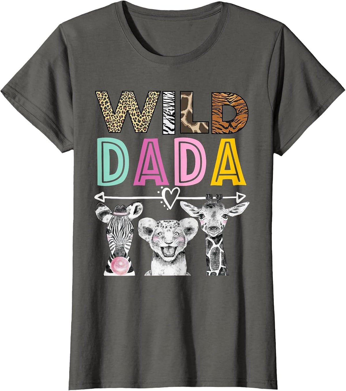 Wild Dada Zoo Theme Birthday Safari Jungle Matching Party T-Shirt - Asphalt Grey