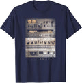 Setup Vintage Audio HiFi Sound System Mixed Media T-Shirt - Navy Blue