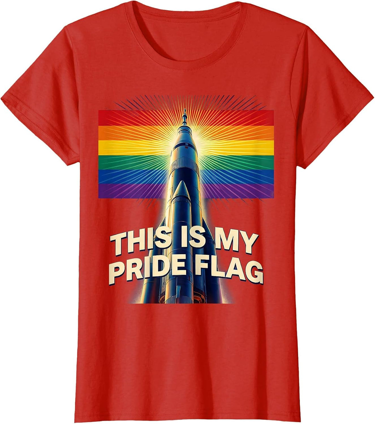 Women's This Is My Pride Flag Celebration Design T-Shirt - Red