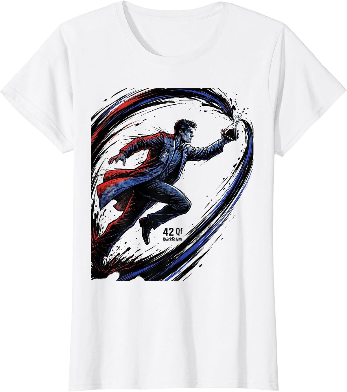 42 Qf Quickfixium Comic Book Chemistry Nerd Gift T-Shirt - White
