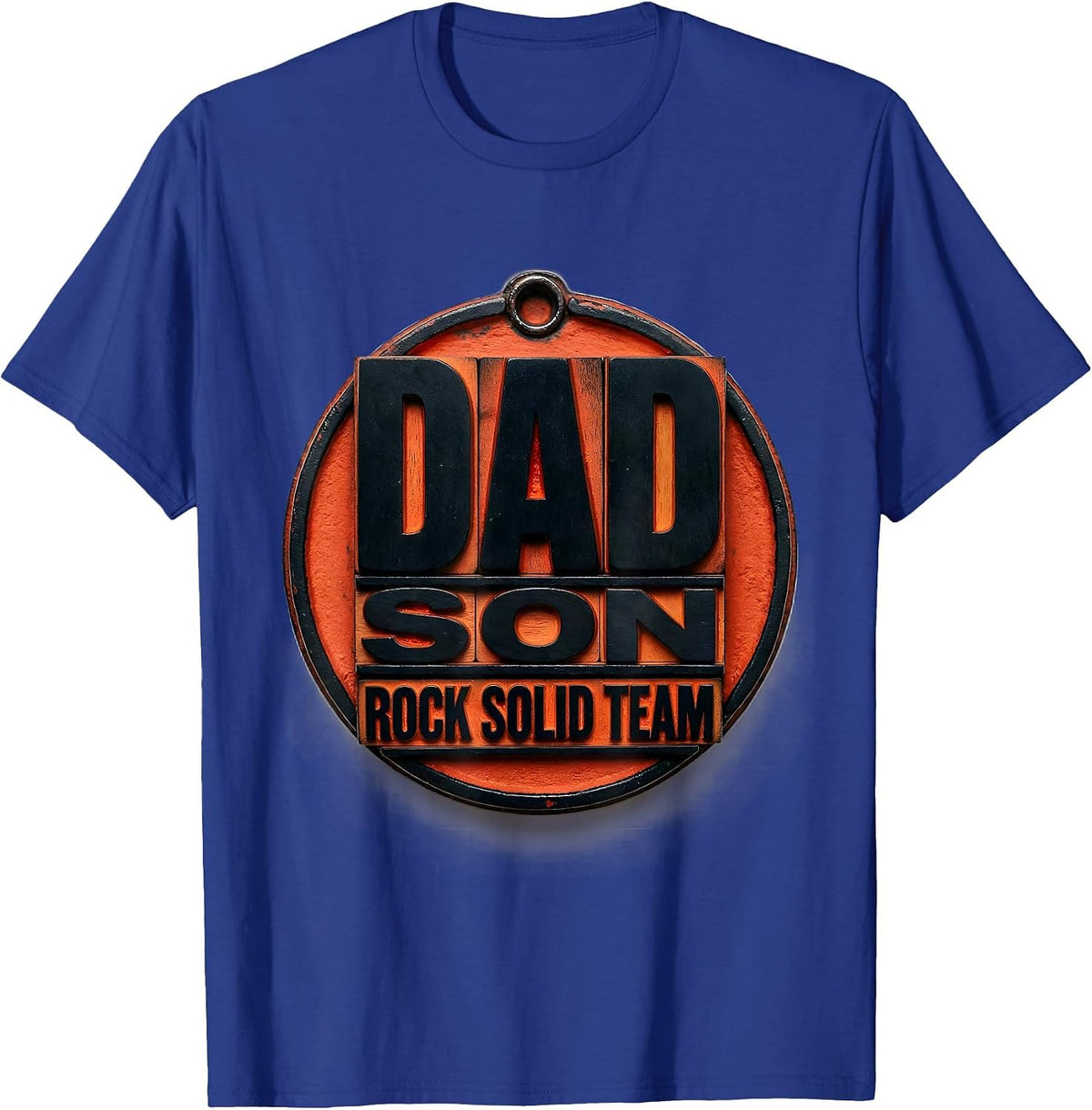Men's Dad Son Rock Solid Team Family Matching Parent Child Bond T-Shirt - Royal Blue