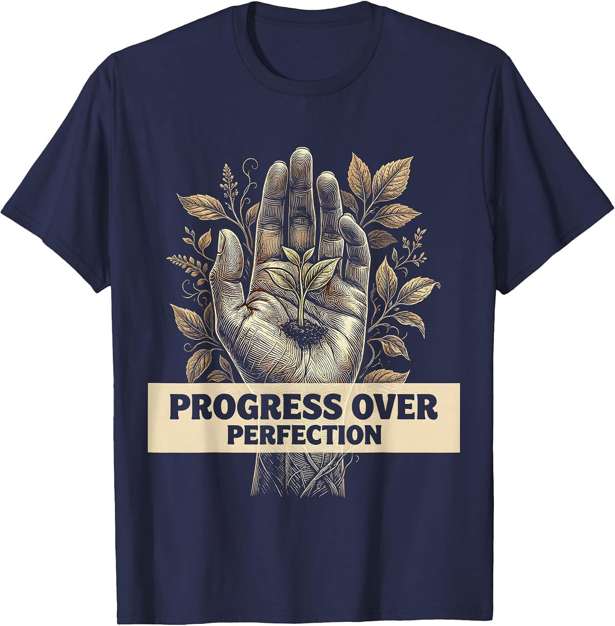 Men's Progress Over Perfection Special Education Teacher T-Shirt - Navy Blue