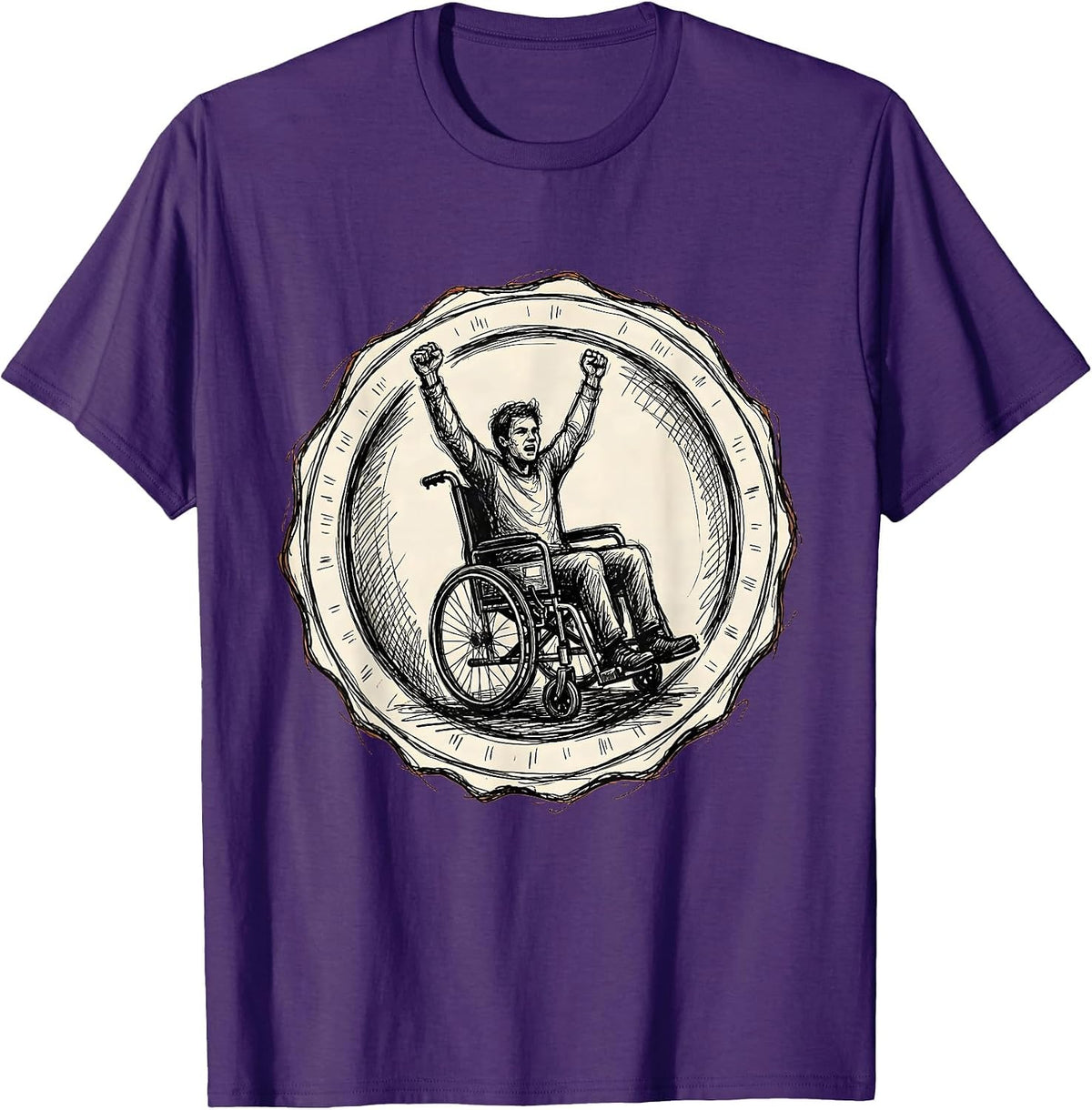 Physical Therapy Triumph Rising From Wheelchair T-Shirt - Purple