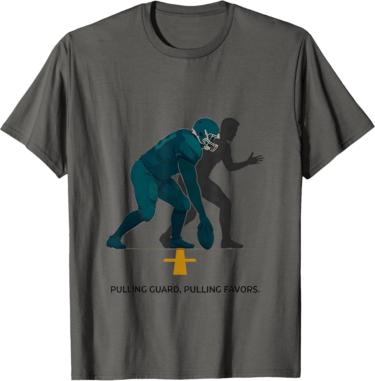 Pulling Guard Pulling Favors Funny Football Lineman Fan T-Shirt - Asphalt Grey