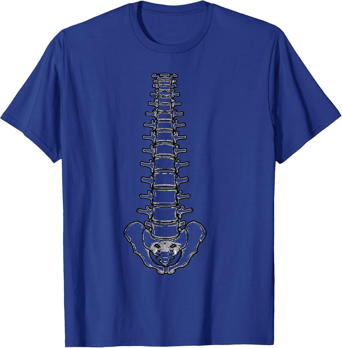 Men's Human Spine Block Tower Medical Assistant Graphic T-Shirt - Royal Blue