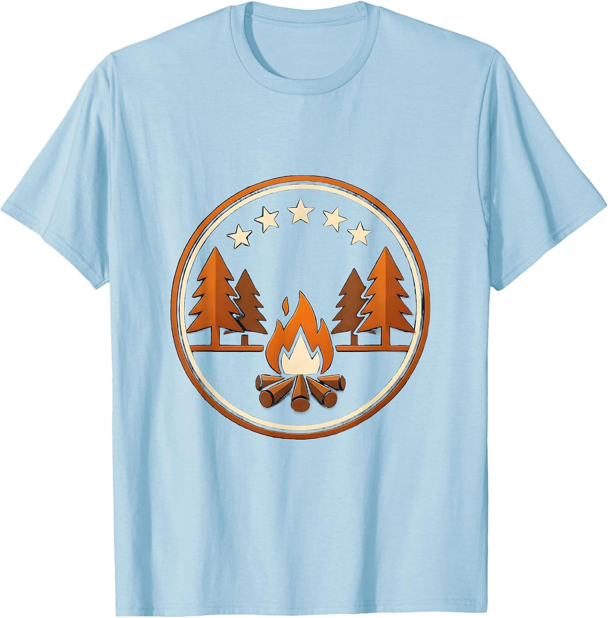 Men's Campfire Under the Stars Night Sky Graphic T-Shirt - Baby Blue