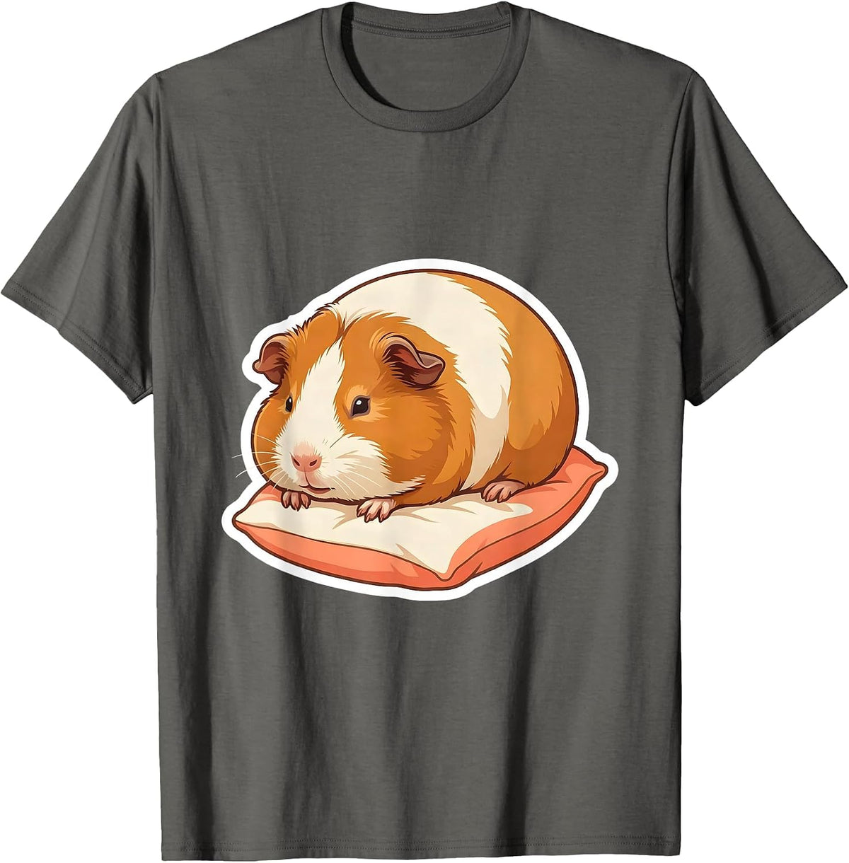 Men's Sleeping Guinea Pig Cute Animal Lover Pajama Humor T-Shirt - Asphalt Grey