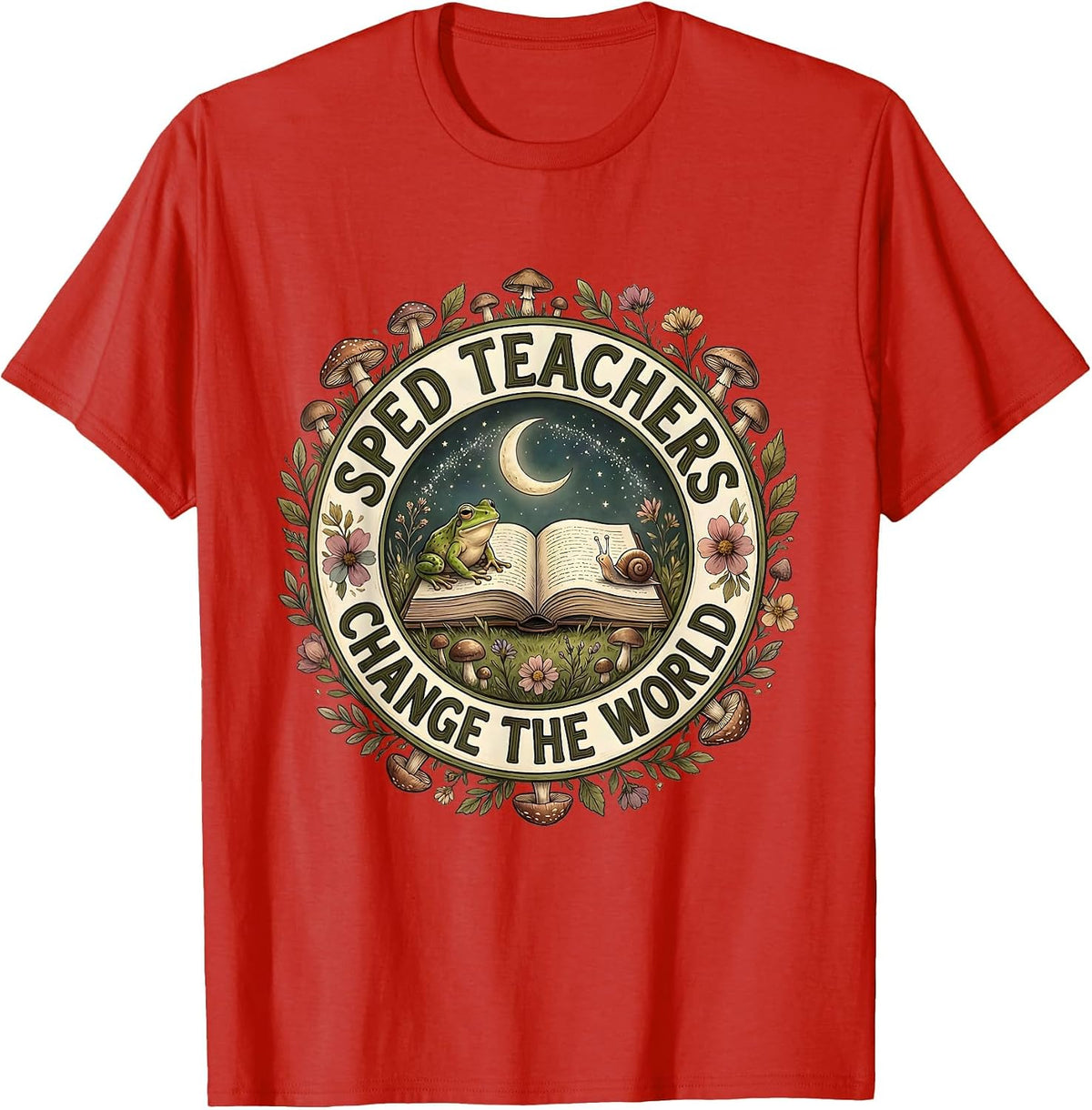 Men's Sped Teachers Change The World Educator Design T-Shirt - Red