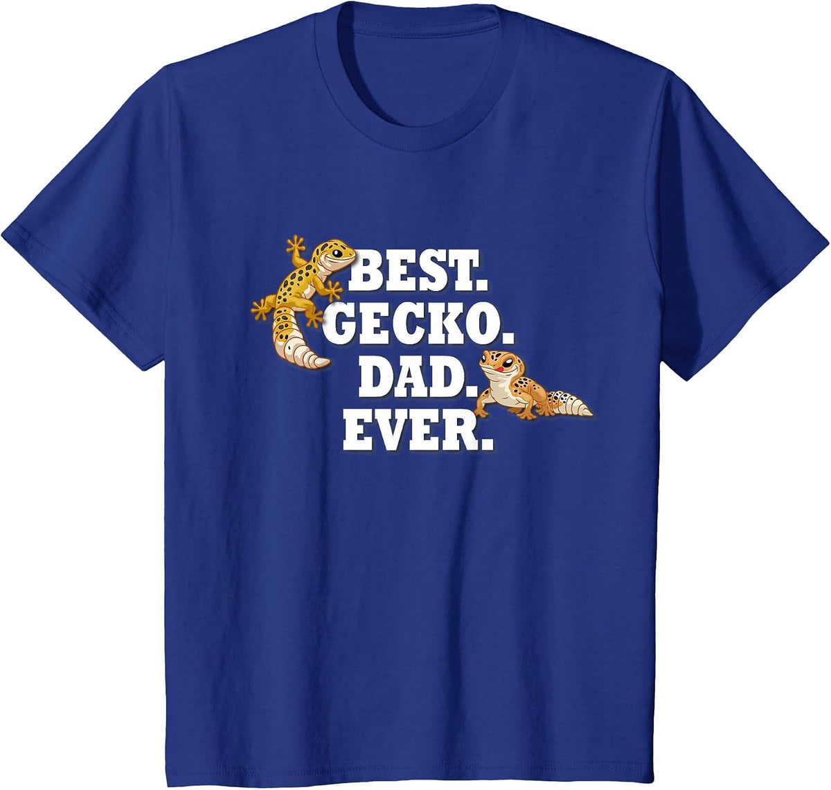 Mens Boys Kids Reptile Best Dad Ever Leopard Gecko Lover T-Shirt - Royal Blue