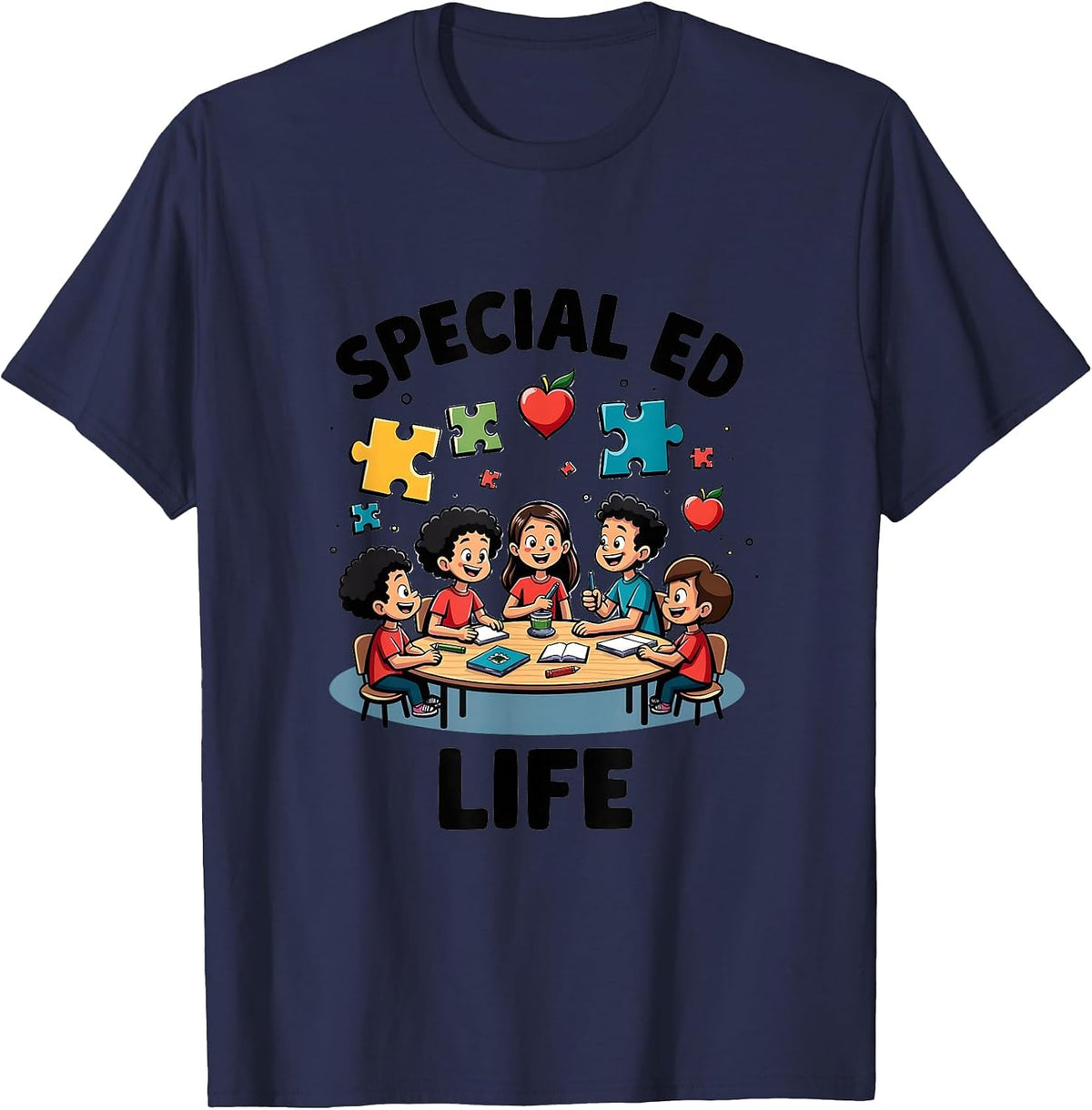 Special Ed Life Special Education Teacher Design T-Shirt - Navy Blue