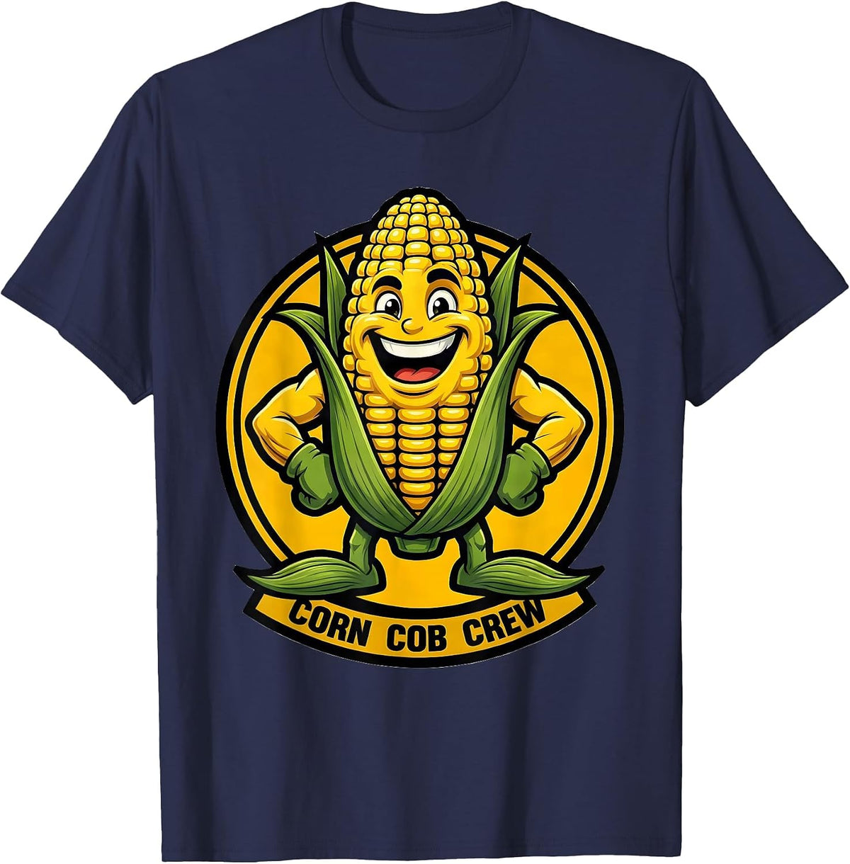 Corn Cob Crew Funny Corn Lover Farming Humor T-Shirt - Navy Blue