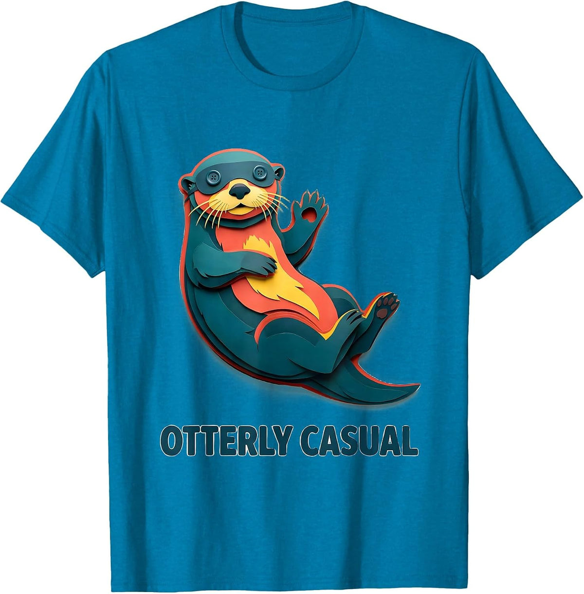 Otterly Casual Funny Otter Lover Gift For Kids Teens T-Shirt - Sapphire Blue
