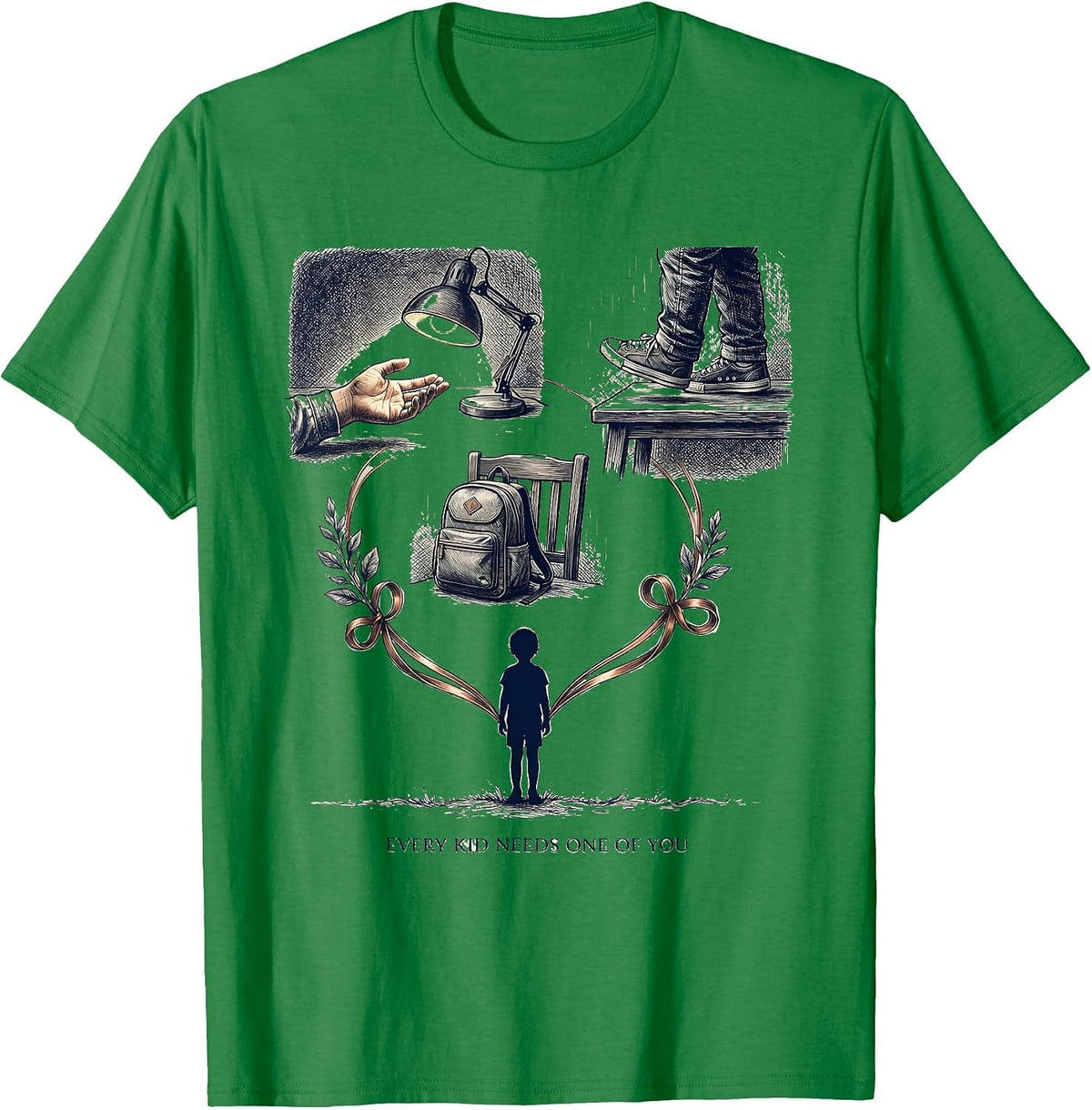 Men's Every Kid Needs One Of You School Counselor Student Support T-Shirt - Kelly Green