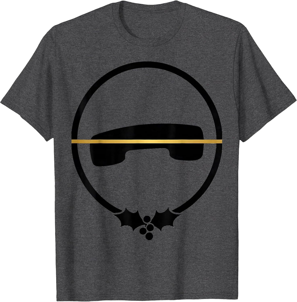 Sealed Badge Calm Dispatcher Thin Gold Line Christmas T-Shirt - Dark Heather Grey