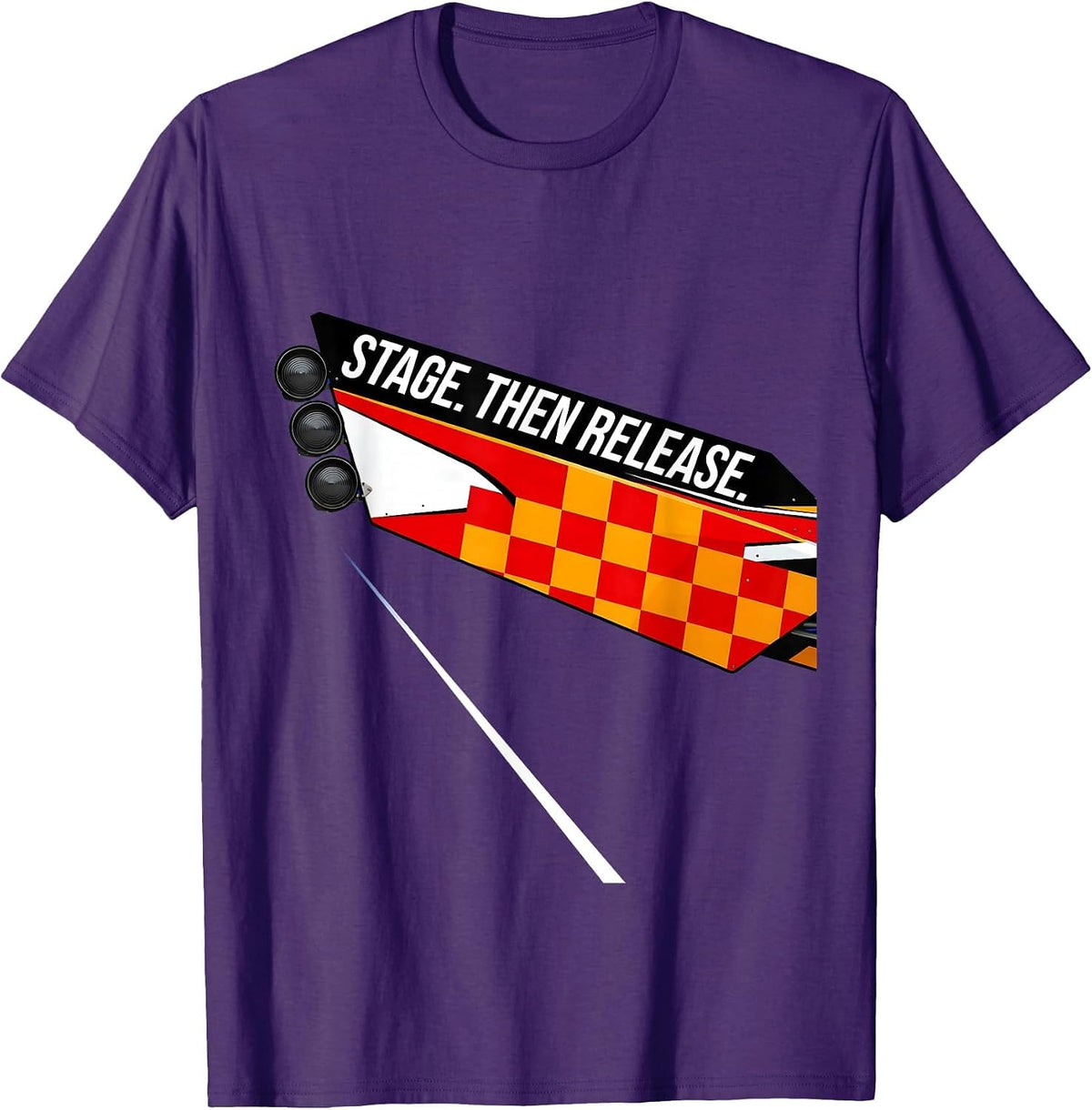 Stage. Then Release. Racing Dragster American RC Car T-Shirt - Purple