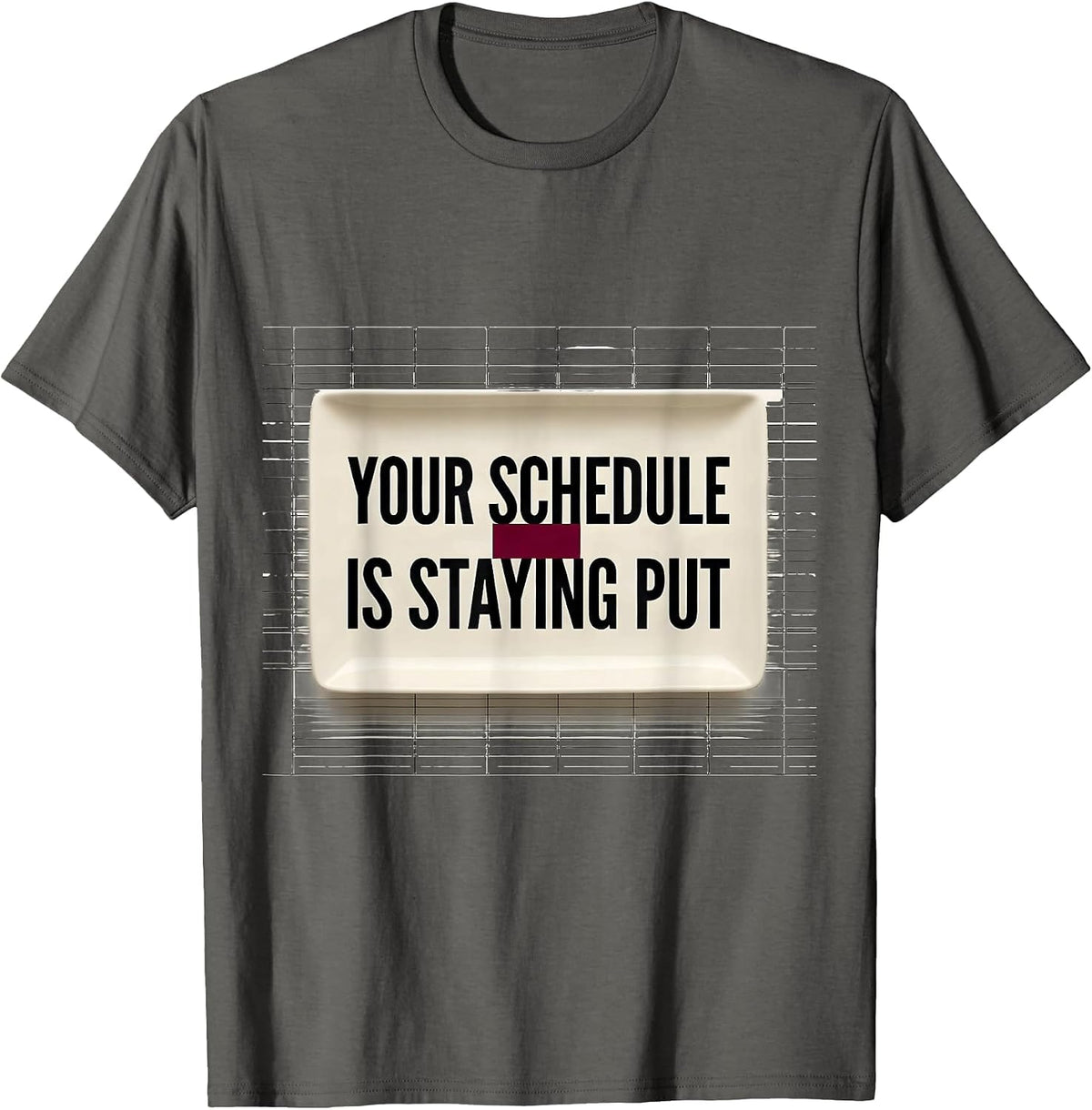 Men's Your Schedule Is Staying Put Groovy School Counselor T-Shirt - Asphalt Grey