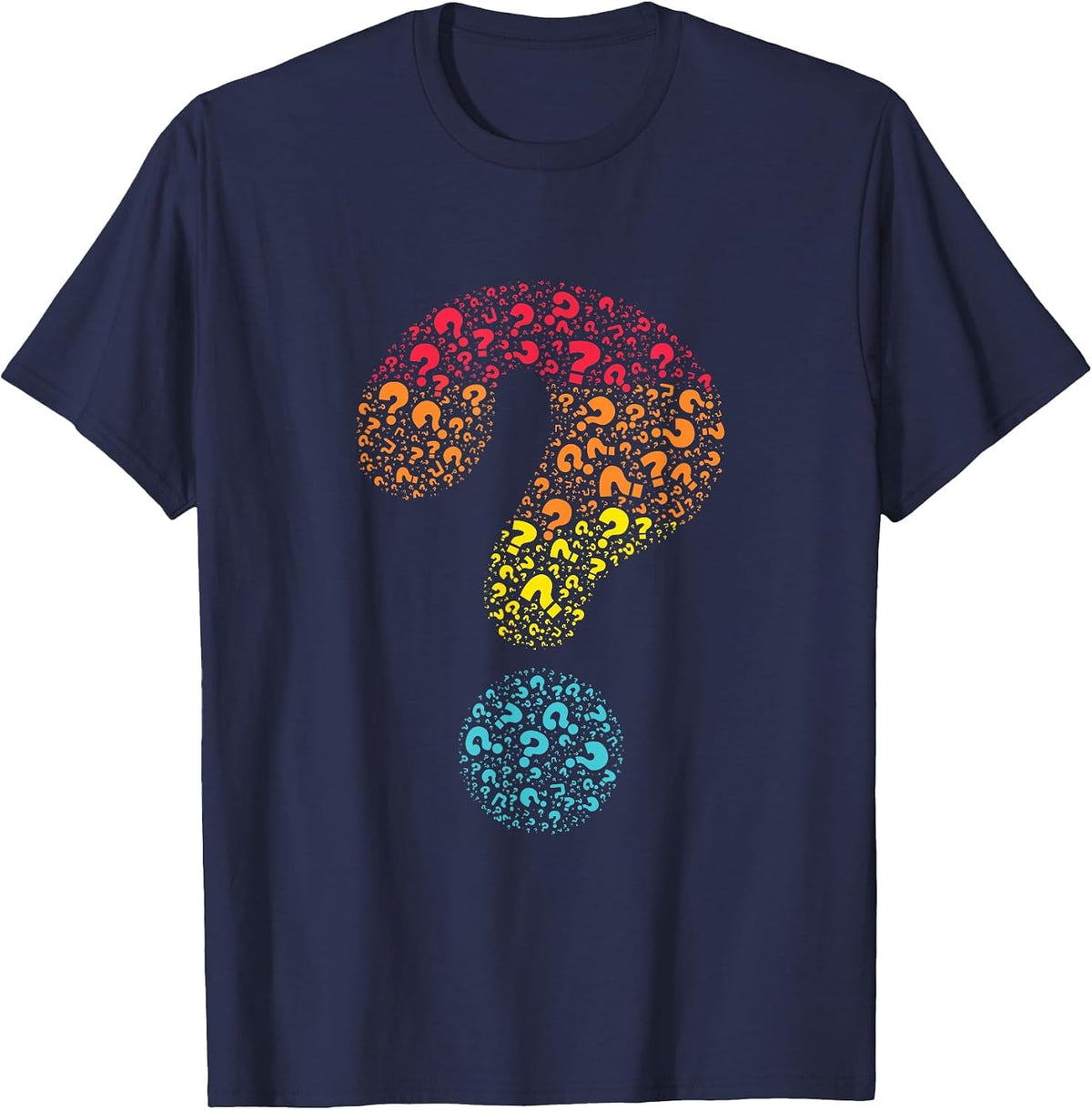 Question Mark Grammar Punctuation Funny T-Shirt - Navy Blue