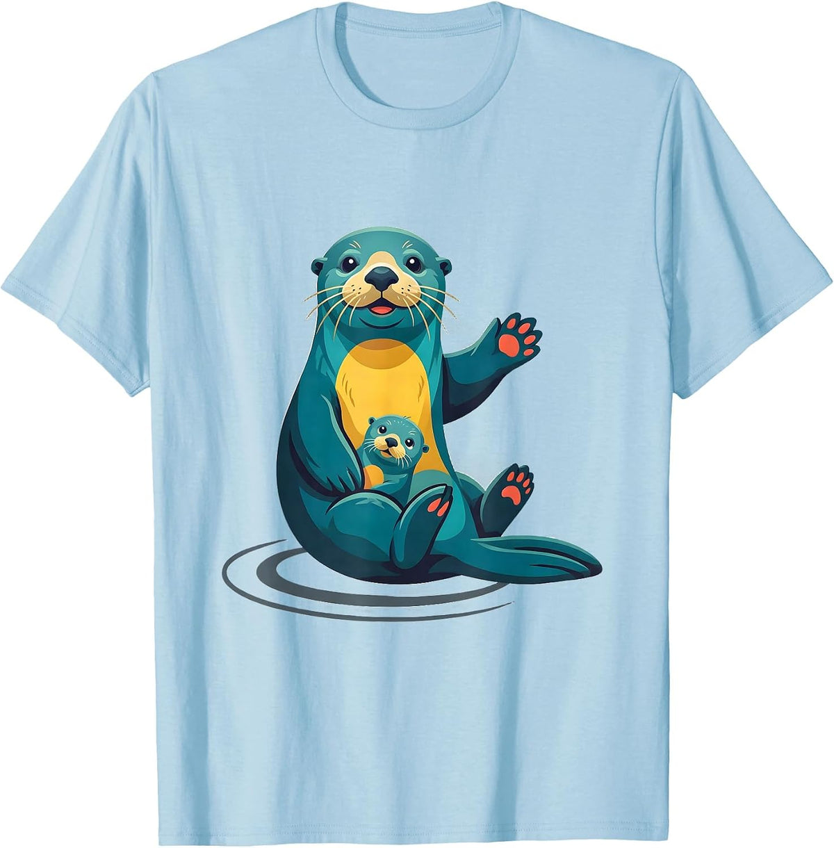 Men's Sea Otter Pair Cute Otter Lover Humor Gift T-Shirt - Baby Blue