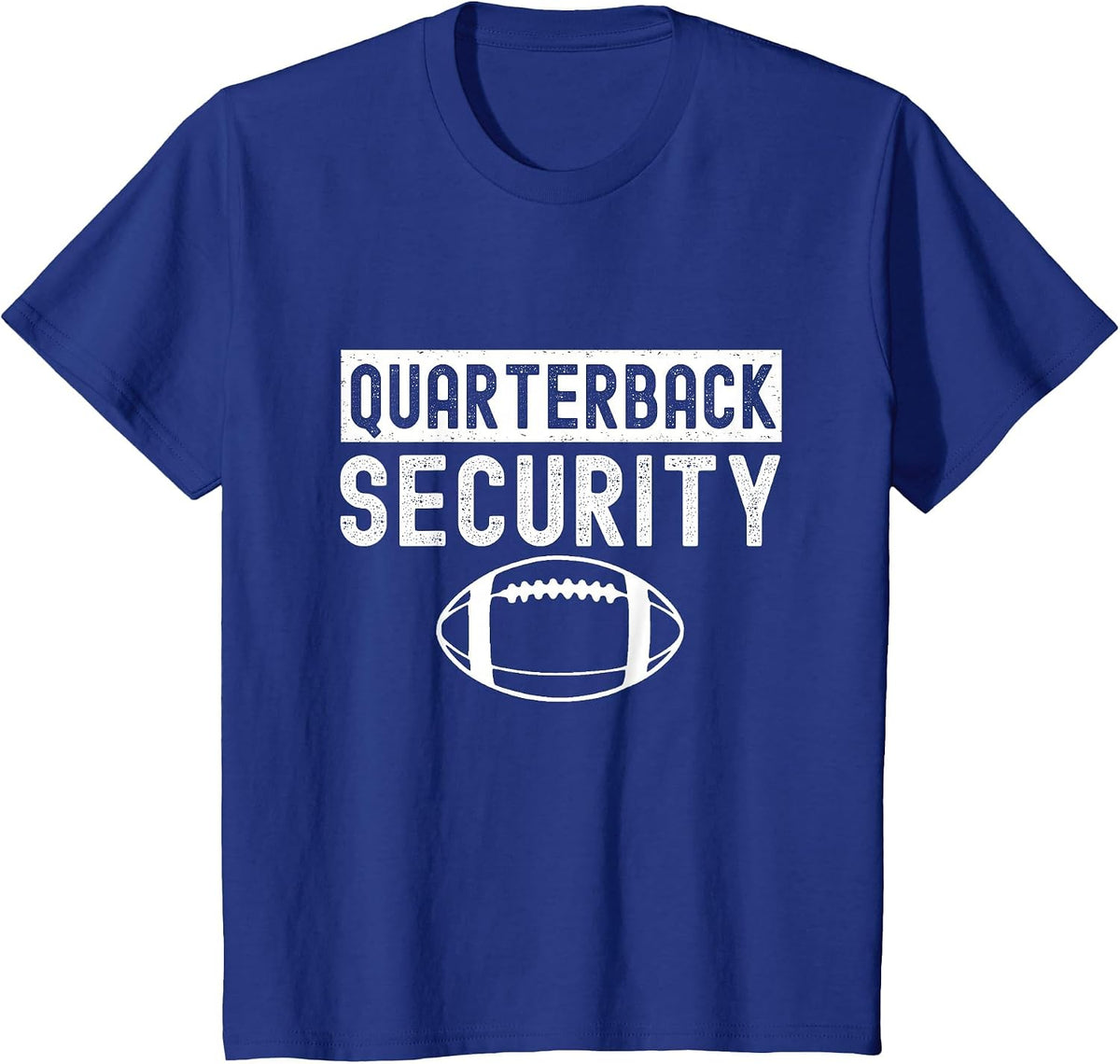Quarterback Security Funny American Football Lineman T-Shirt - Royal Blue