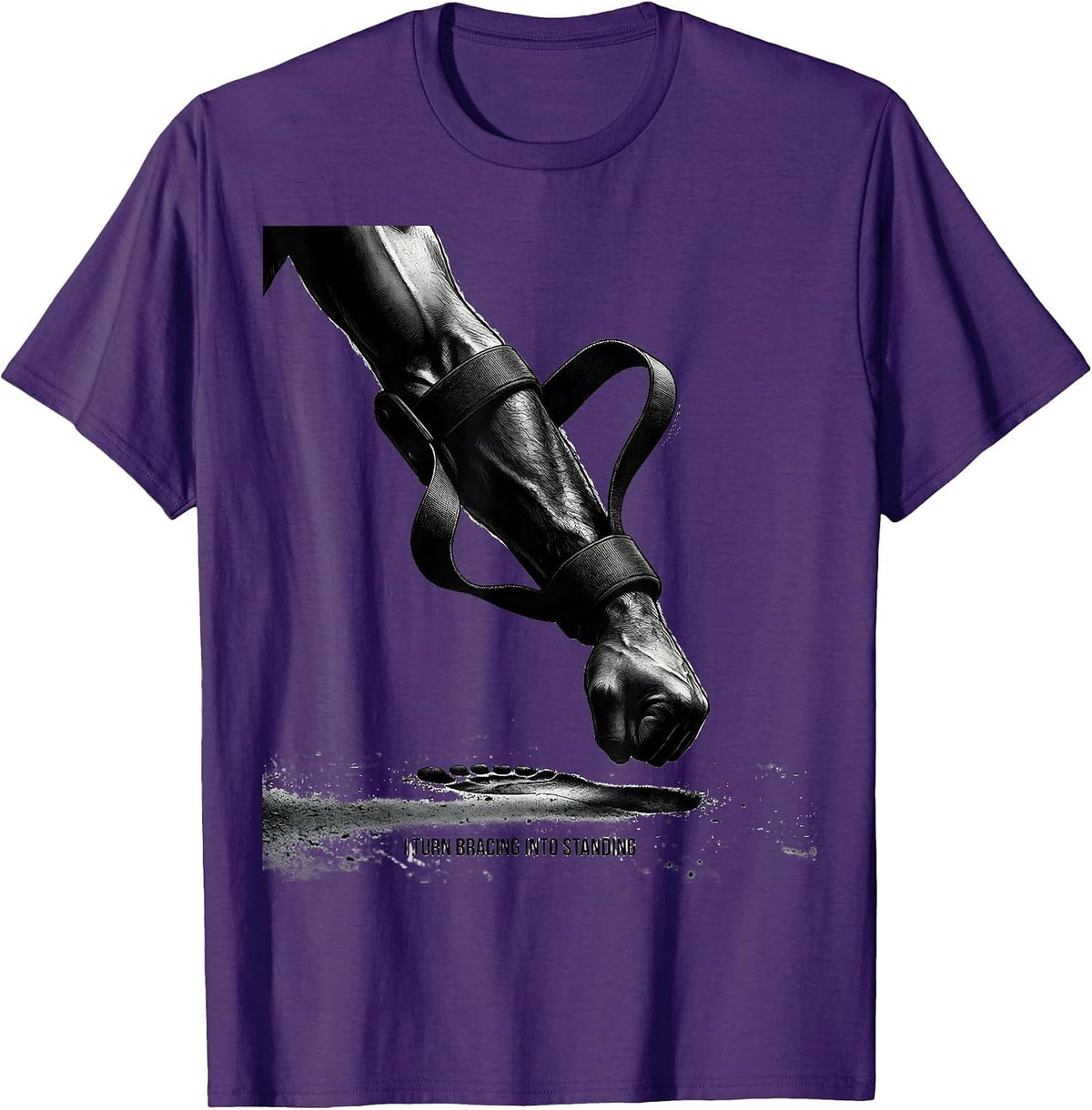 I Turn Bracing Into Standing Physical Therapy PT Humor T-Shirt - Purple
