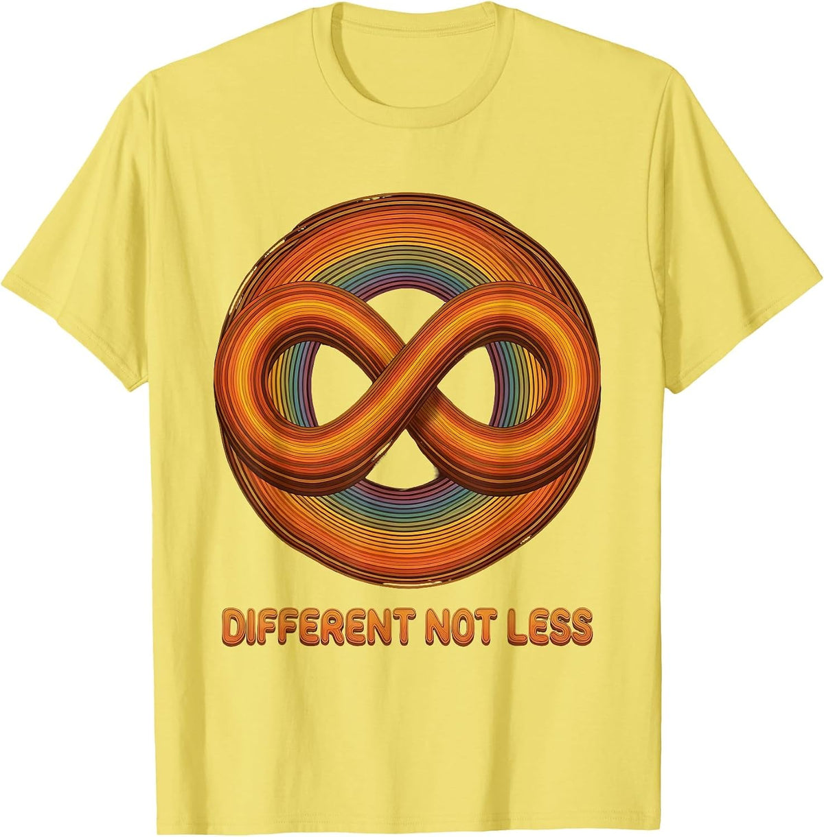 Different Not Less Autism Awareness Design T-Shirt, Men, Lemon Yellow, Small - As Pictured