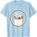 Men's Chef's Bubbling Pot Overflowing Vegetables Graphic T-Shirt - Baby Blue