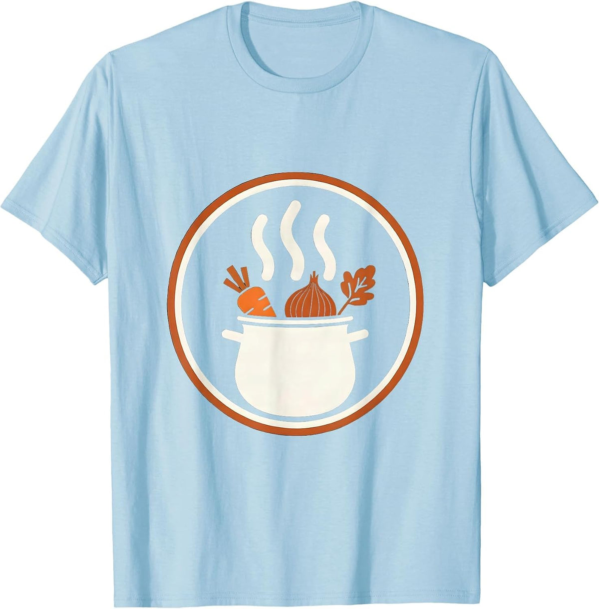 Men's Chef's Bubbling Pot Overflowing Vegetables Graphic T-Shirt - Baby Blue