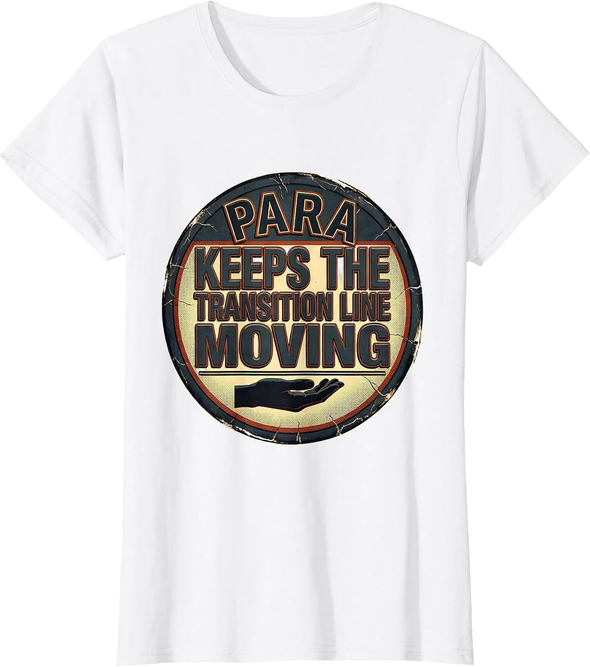 Women's PARA Keeps The Transition Line Moving Distressed T-Shirt - White