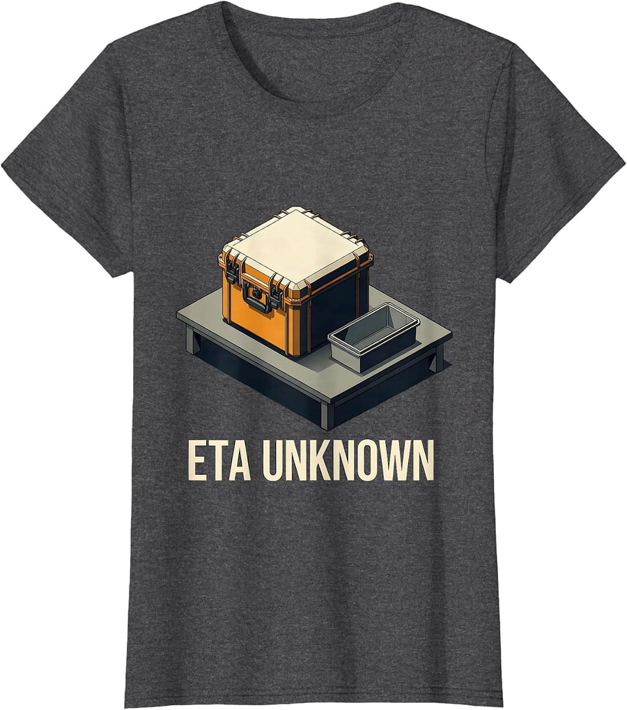 Women's ETA Unknown Isometric Vector Auto Mechanic Waiting On Parts T-Shirt - Dark Heather Grey