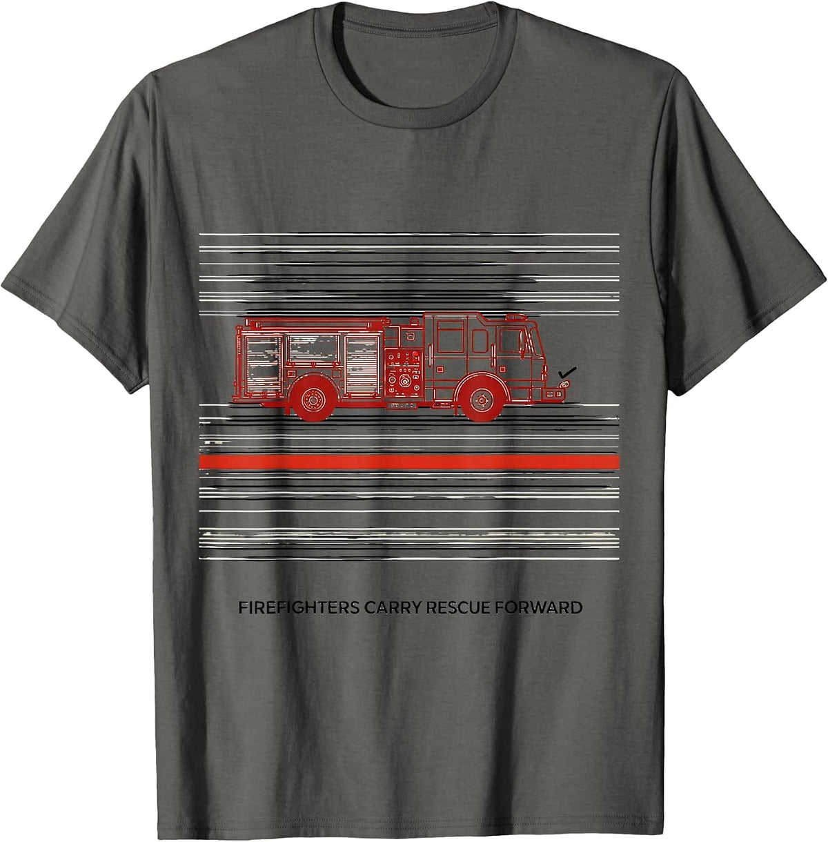 Firefighters Carry Rescue Forward Patriotic Tribute First T-Shirt - Asphalt Grey
