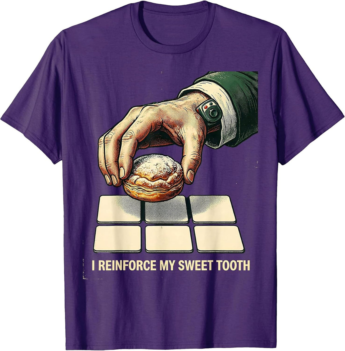 I Reinforce My Sweet Tooth Vintage ABA RBT Behavior T-Shirt - Purple