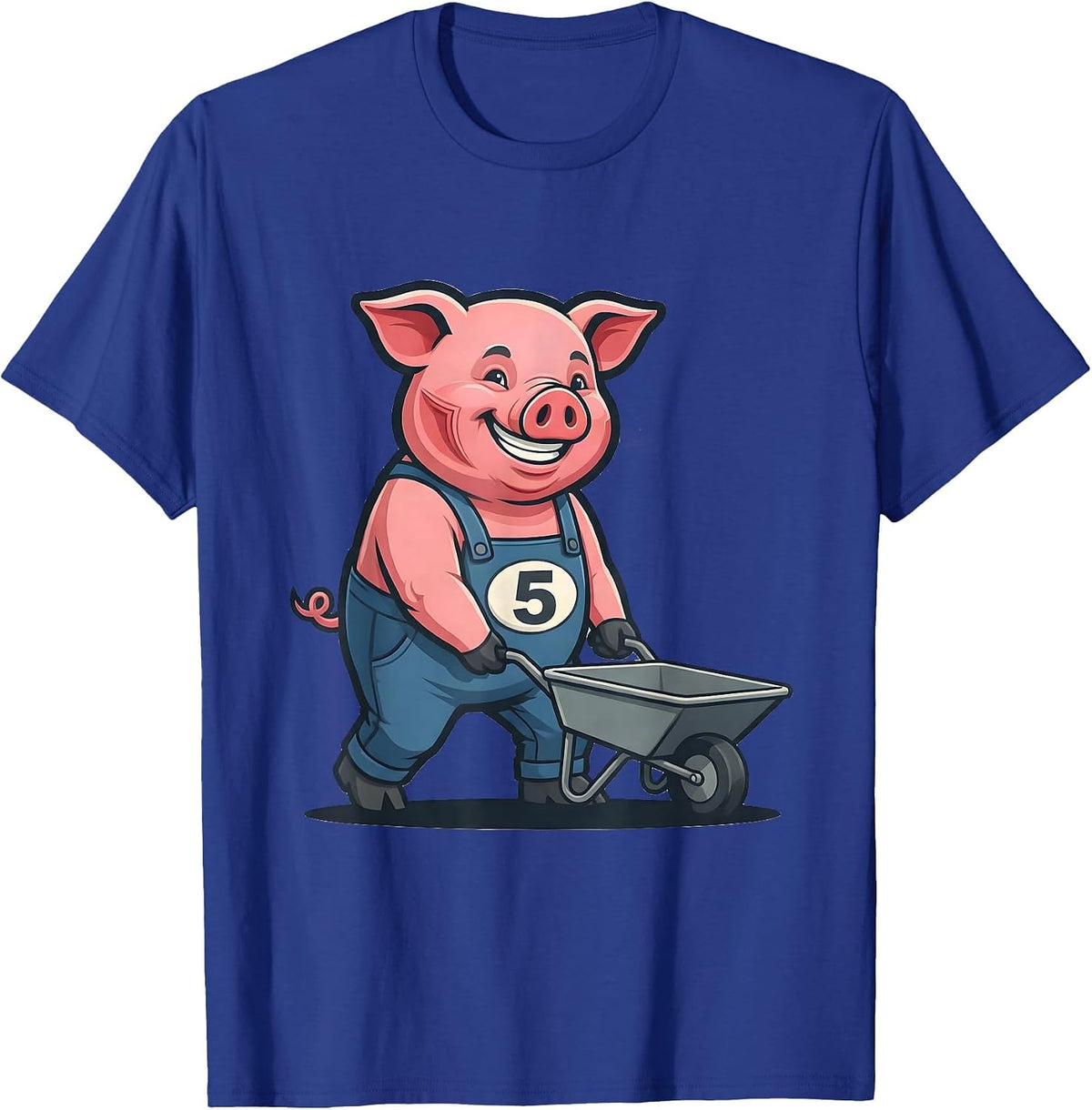 5 Funny Pig Lover Halloween Costume T-Shirt - Royal Blue