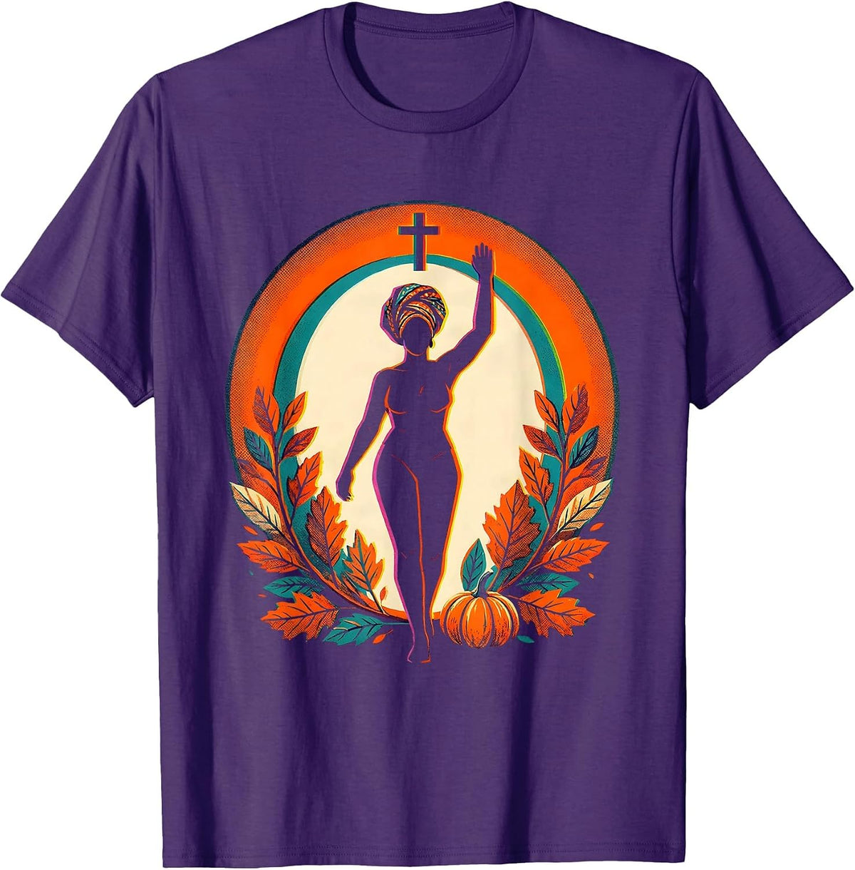 Men's Confident Black Woman Risograph Birthday Month Pride T-Shirt - Purple