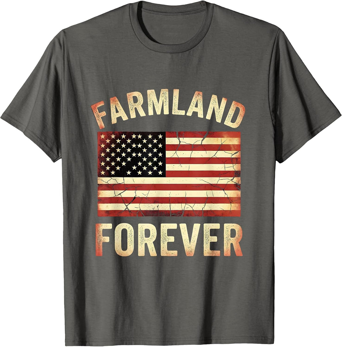 Farmland Forever Agriculture Pride Design T-Shirt - Asphalt Grey
