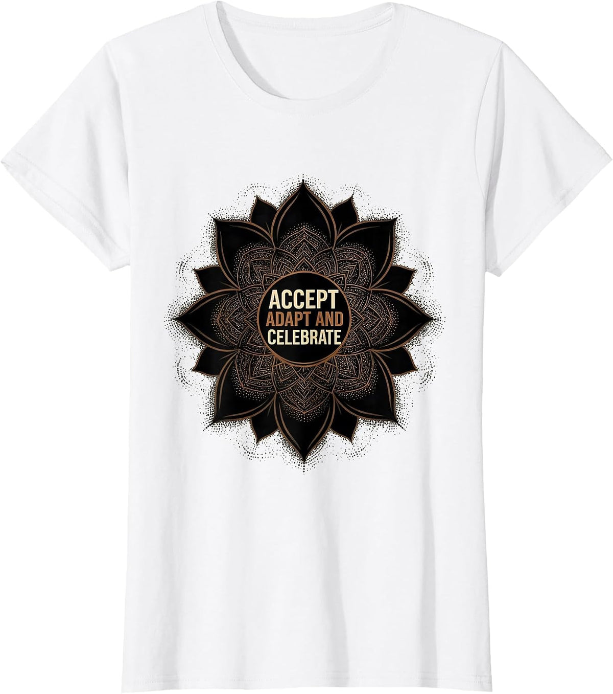 Women's Accept Adapt and Celebrate Autism Awareness Design T-Shirt - White