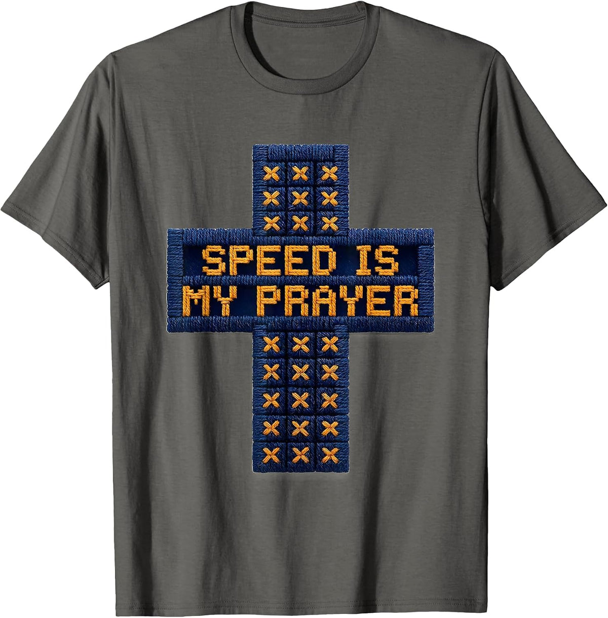 Men's Godspeed Speed Is My Prayer Graphic Design T-Shirt - Asphalt Grey