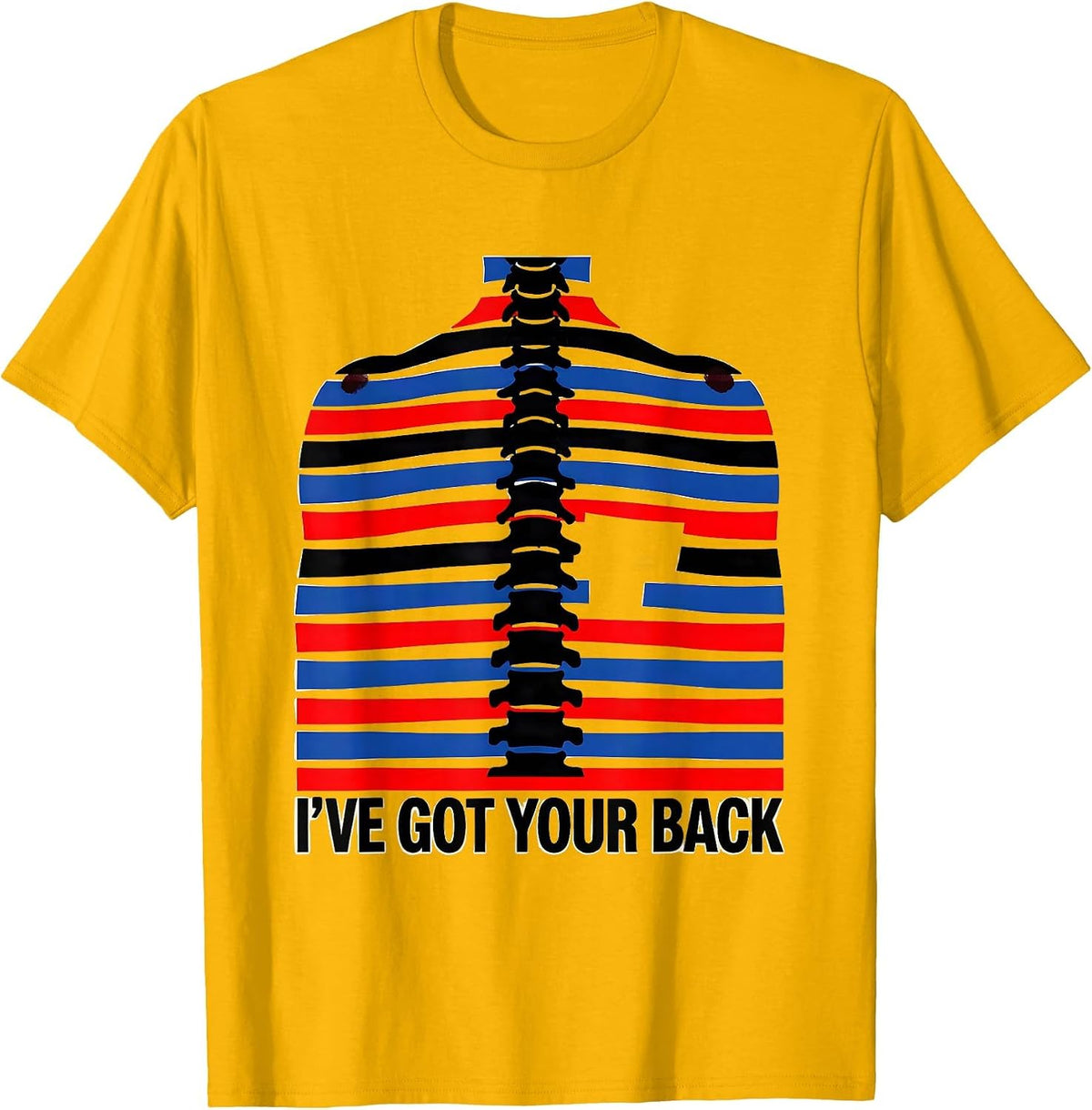 I've Got Your Back Geometric Chiropractor Physical Therapist T-Shirt - Golden Yellow