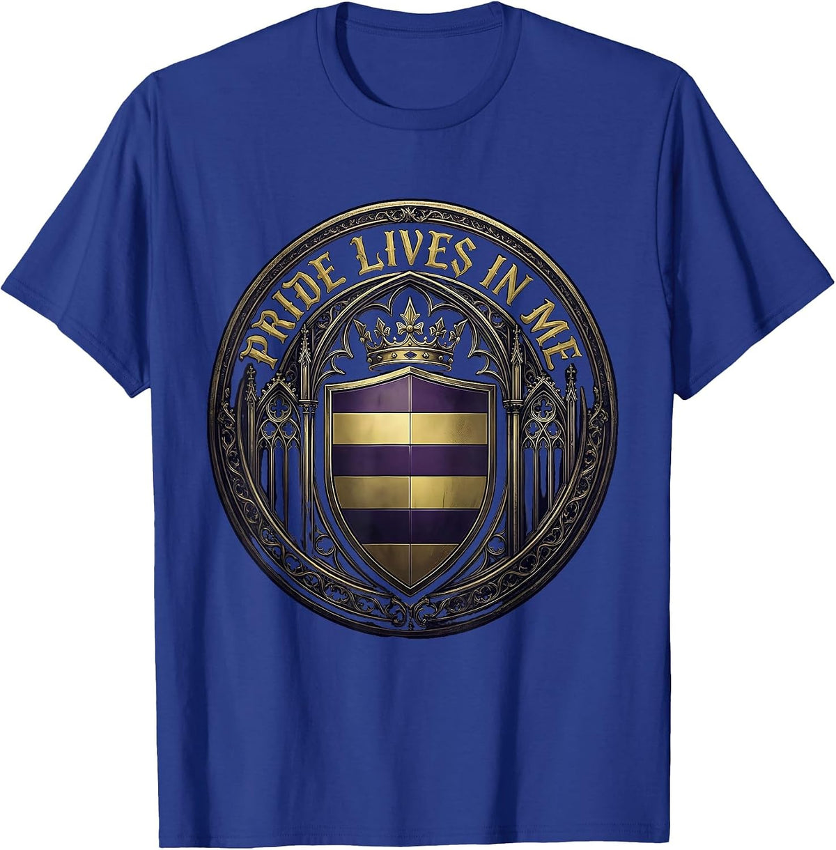 Pride Lives In Me Rainbow Pride Flag Design T-Shirt - Royal Blue
