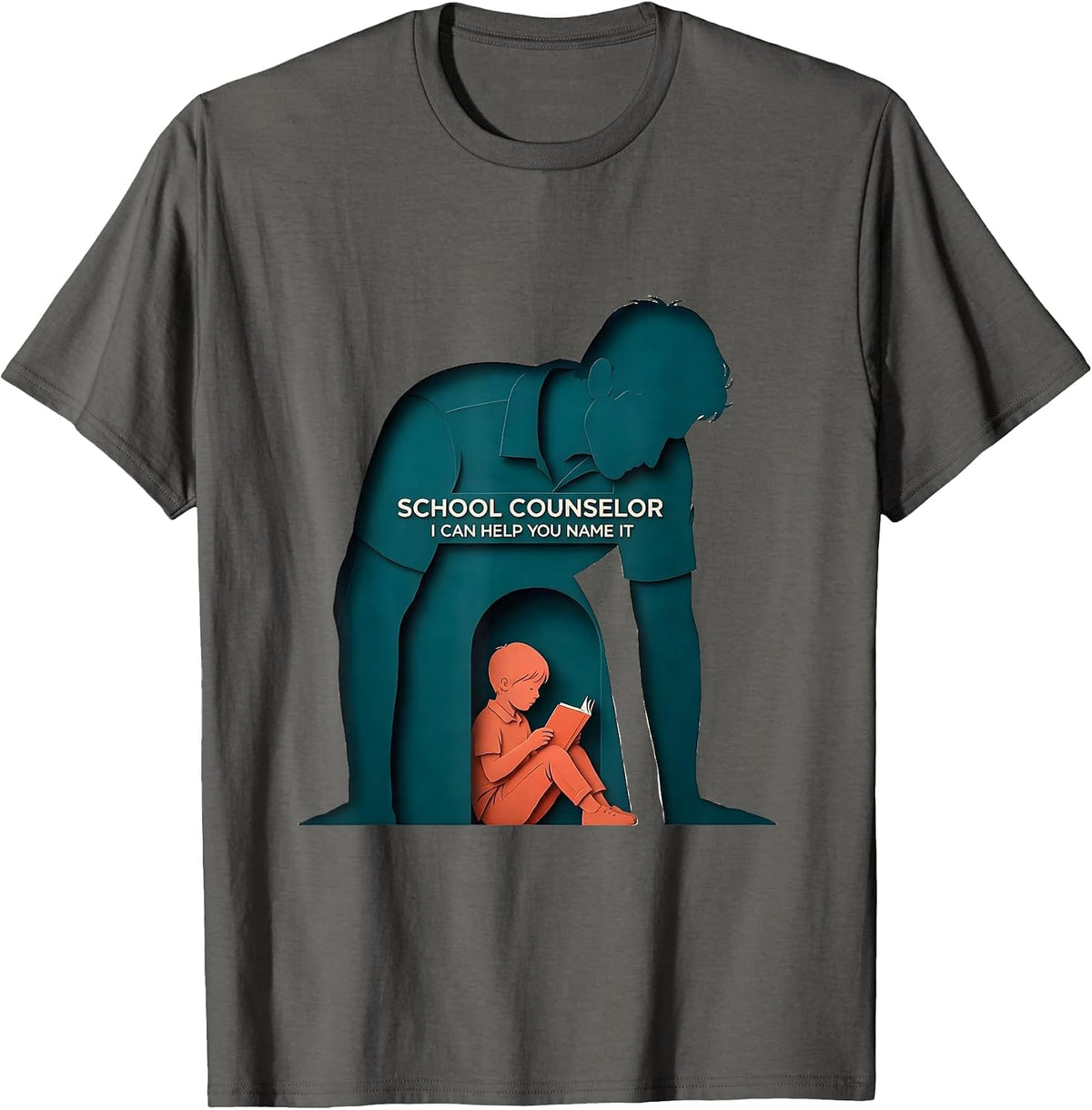 Men's School Counselor I Can Help You Name It Funny T-Shirt - Asphalt Grey