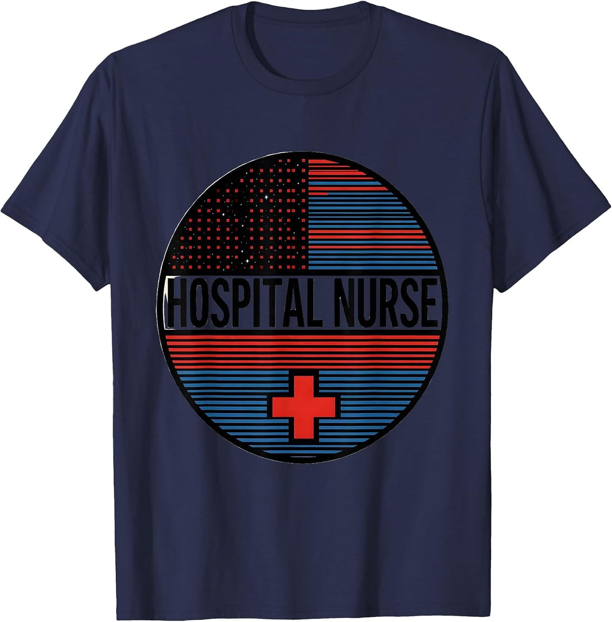 Hospital Nurse Bauhaus Modernist Occupational Pride First T-Shirt - Navy Blue