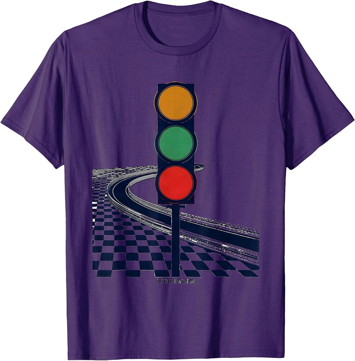 The Tree Is My Home Patriotic Checkered Flag Racing Fan T-Shirt - Purple