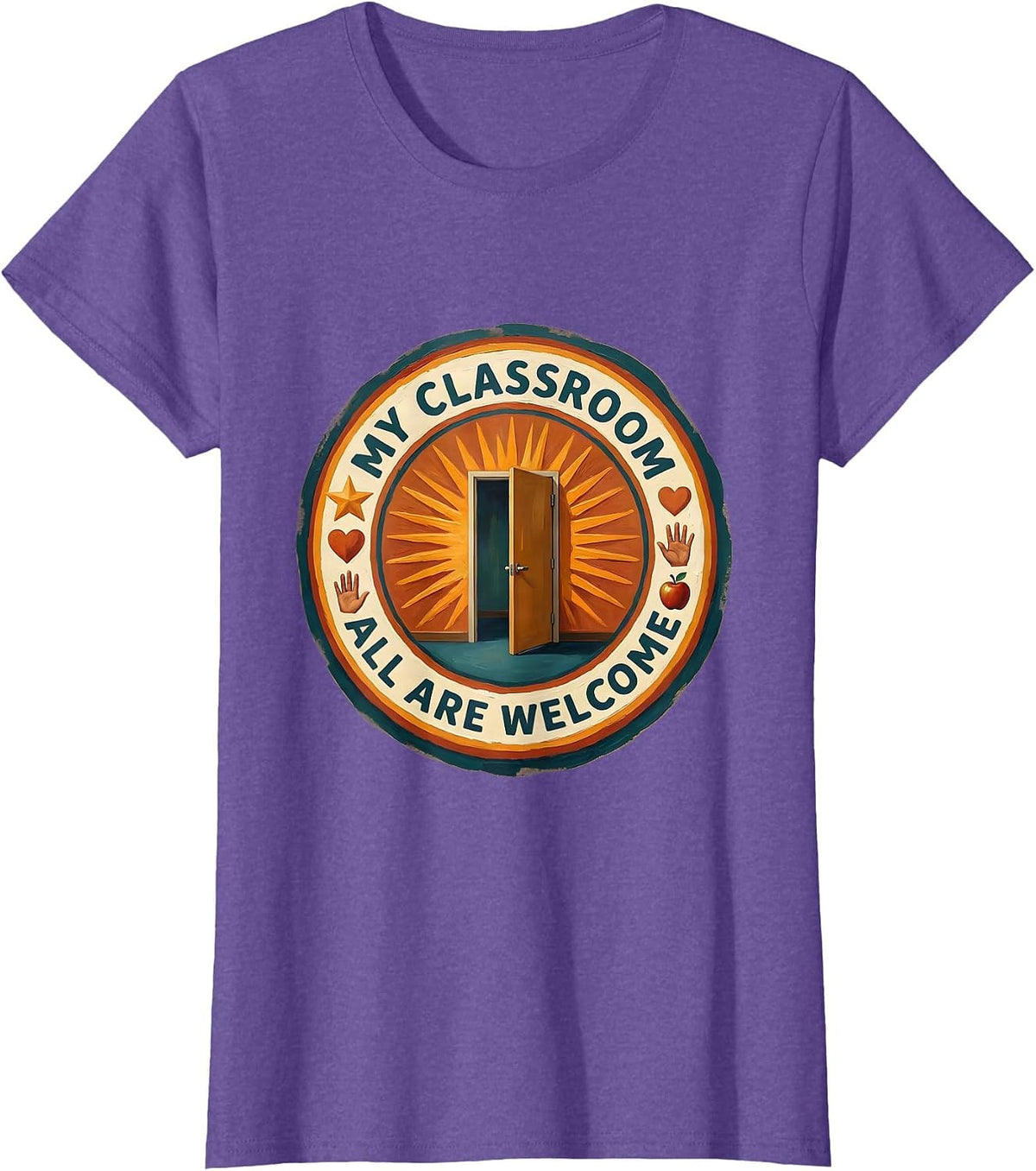 Women's My Classroom All Are Welcome Special Education Tee T-Shirt - Purple Heather