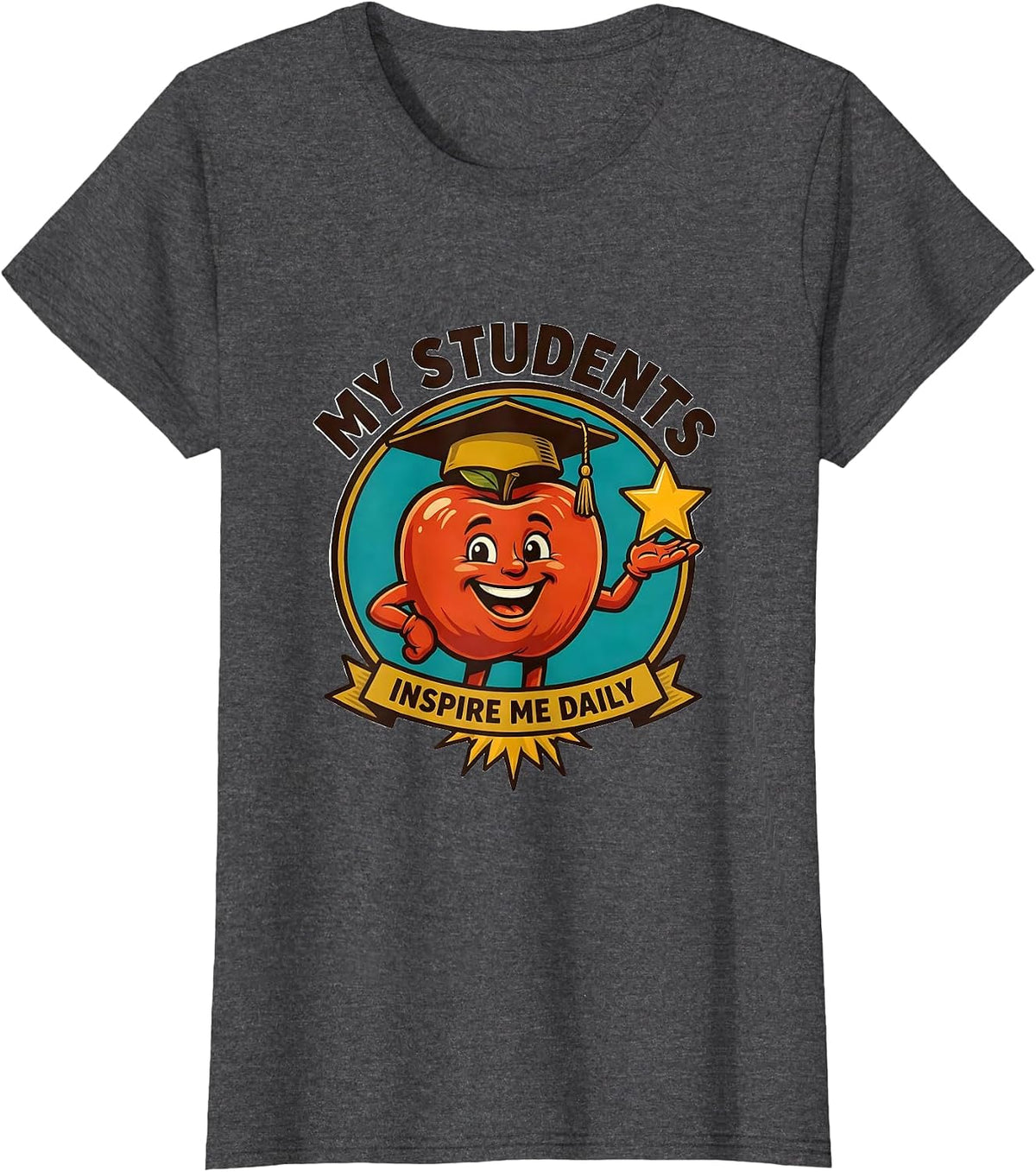 Women's My Students Inspire Me Daily Sped Teacher Design T-Shirt - Dark Heather Grey