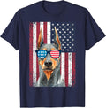 Patriotic Doberman Pinscher 4th of July USA American Flag T-Shirt - Navy Blue