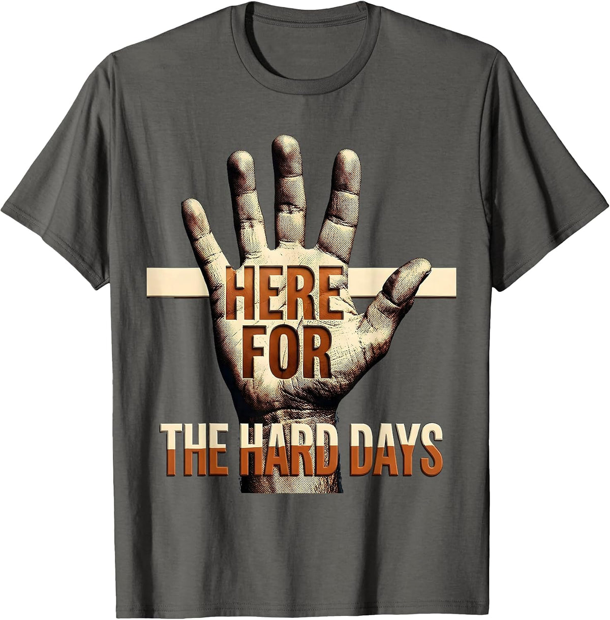 Here for the Hard Days School Counselor Design T-Shirt - Asphalt Grey